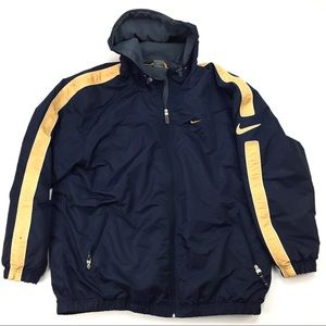 NIKE Football Stadium Jacket, XL, Navy/Gold